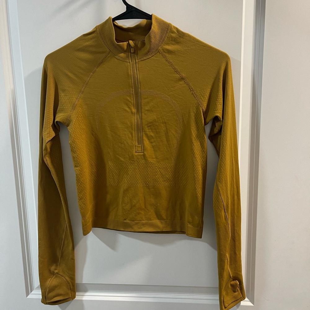 Lululemon Swiftly Tech 1/2 Zip Mustard Yellow Long Sleeve Athletic Top